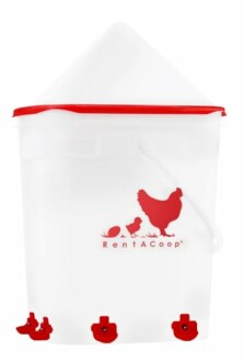 RentACoop 5 Gallon Chicken BPA-Free Plastic Bucket Waterer Set